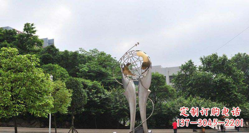 达州中领雕塑精致大气的不锈钢地球雕塑