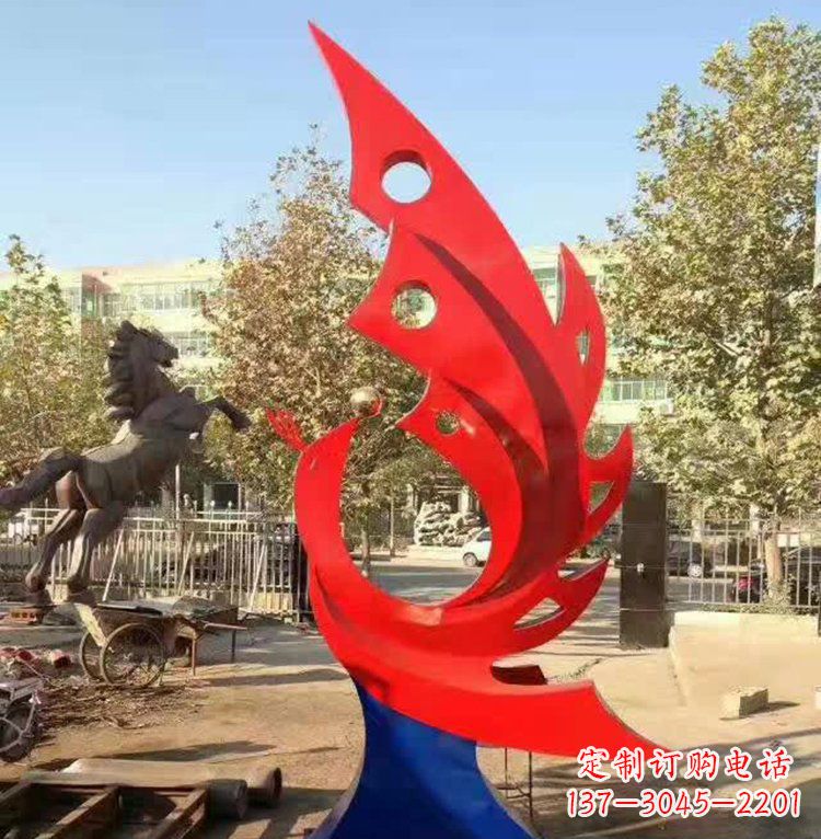 达州艺术精美的不锈钢凤凰雕塑