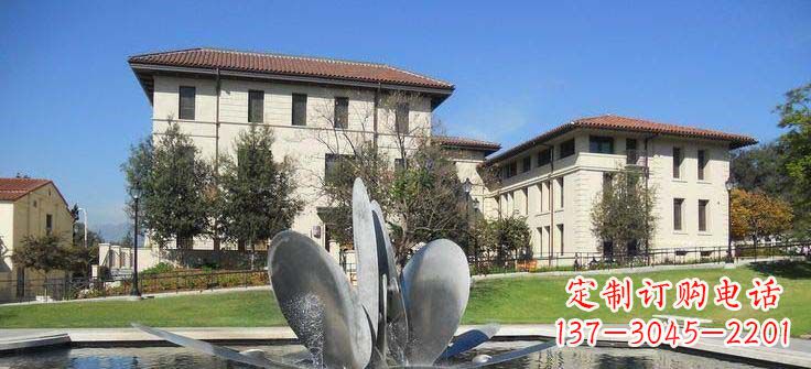 达州抽象花朵不锈钢喷泉雕塑
