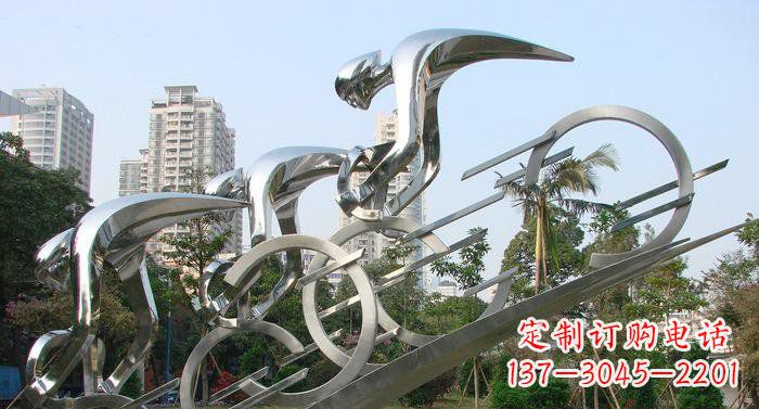 达州不锈钢自行车抽象雕塑