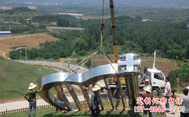 达州公园不锈钢大型竖琴景观雕塑