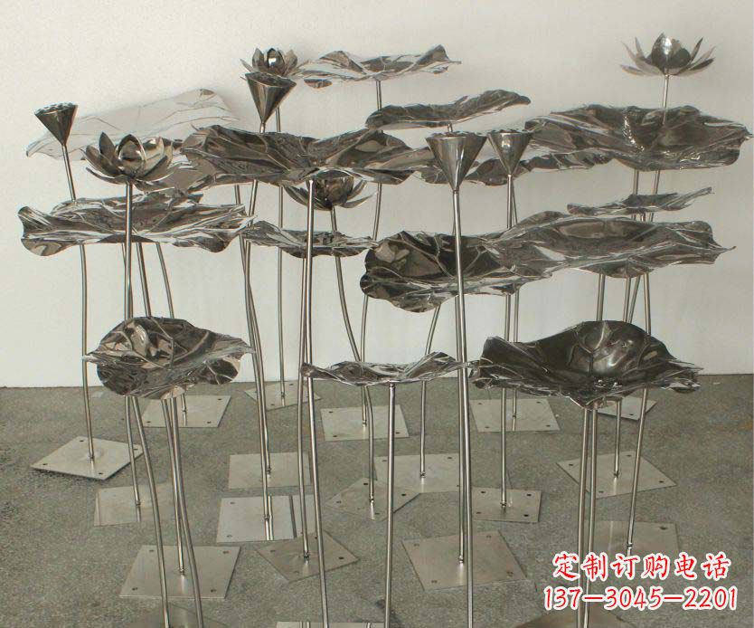 达州精美装饰不锈钢莲叶雕塑