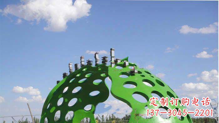 达州约克公园不锈钢镂空半圆拱门雕塑