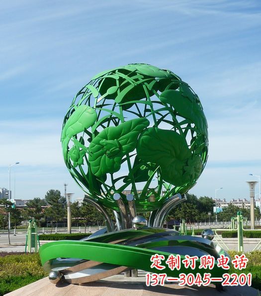 达州不锈钢镂空荷叶青蛙雕塑