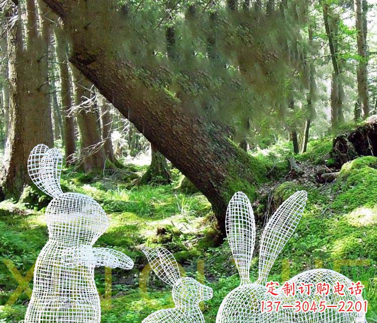 达州精美兔子雕塑,点缀你的公园