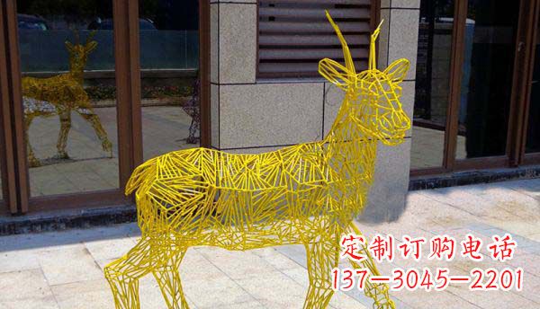 达州梦幻般的不锈钢小鹿大理石塑像