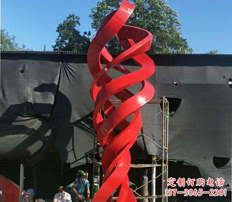 达州高端不锈钢螺旋飘带景观雕塑