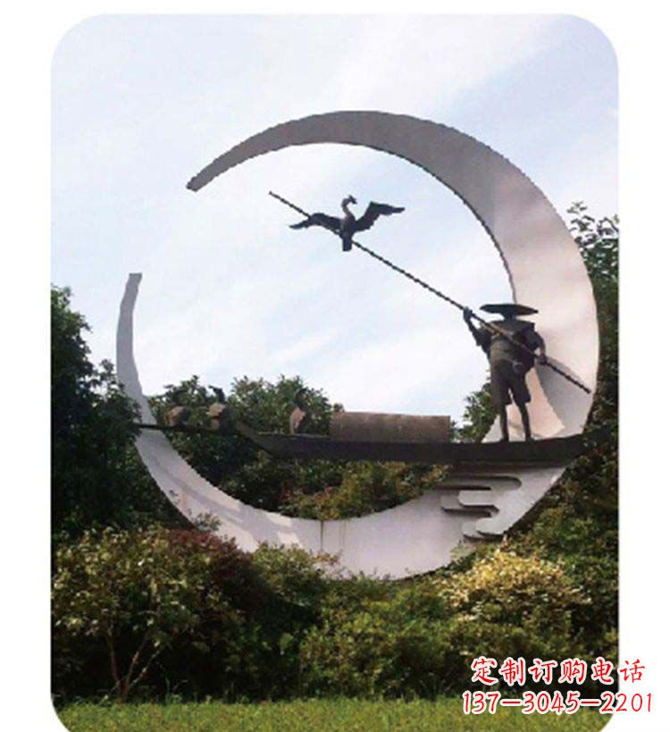 达州精致美观的不锈钢鸬鹚雕塑