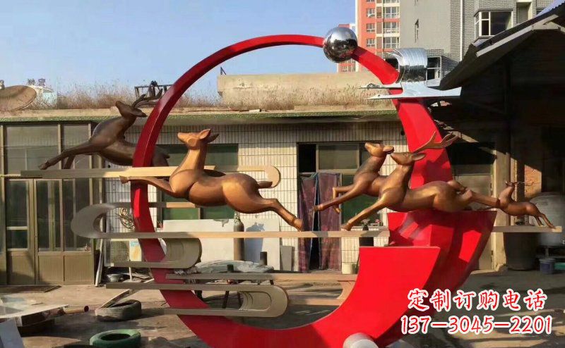 达州梅花鹿不锈钢雕塑引人瞩目的审美观赏