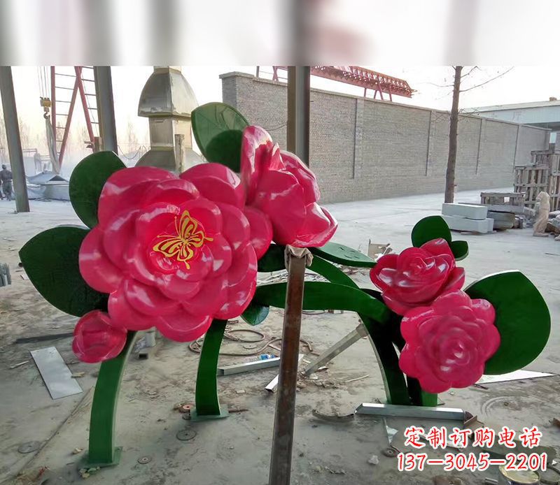 达州中领雕塑花朵般精美的不锈钢牡丹雕塑