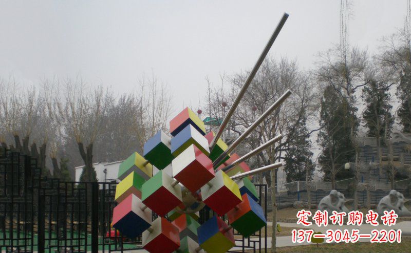 达州不锈钢魔方雕塑,玩转您的公园