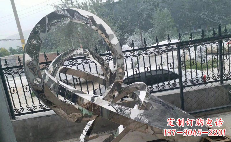 达州公园拼接圆环景观不锈钢雕塑