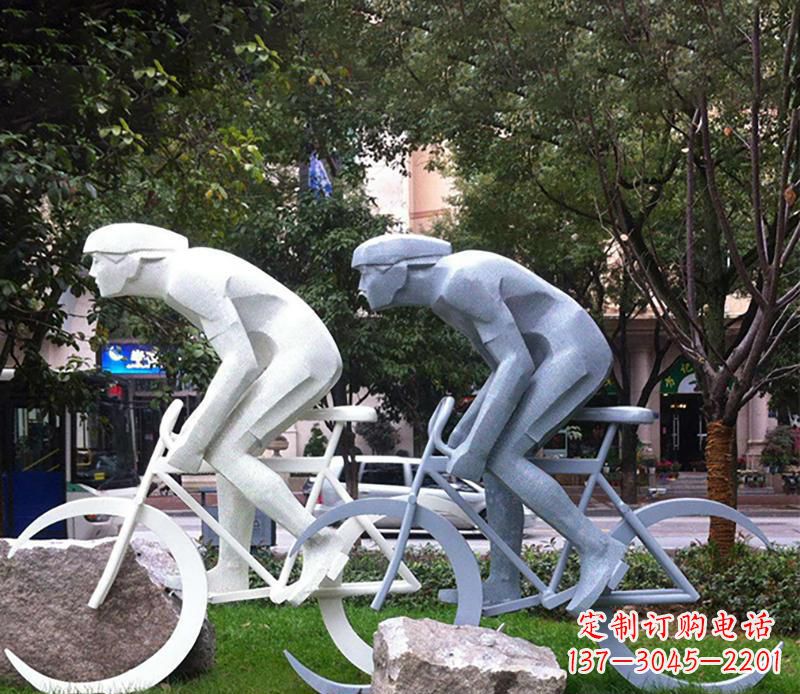 达州装饰型不锈钢骑自行车雕塑
