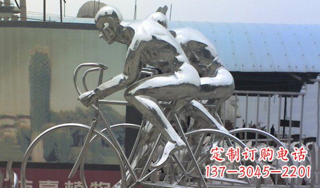 达州不锈钢骑行自行车雕塑