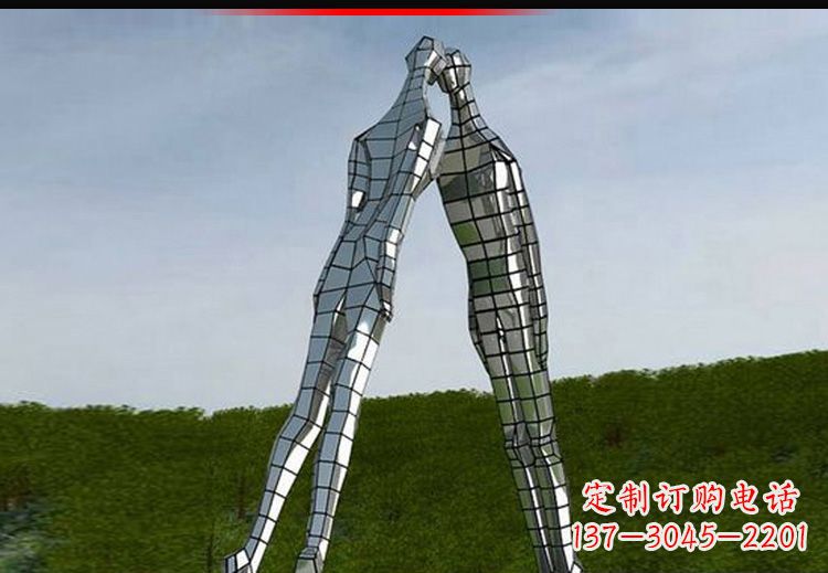 达州爱的无限,不锈钢情侣人物雕塑