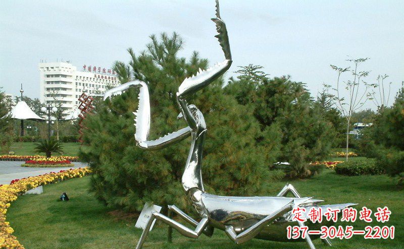 达州不锈钢雕刻螳螂摆件
