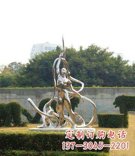 达州跳丝带魅力少女铜雕
