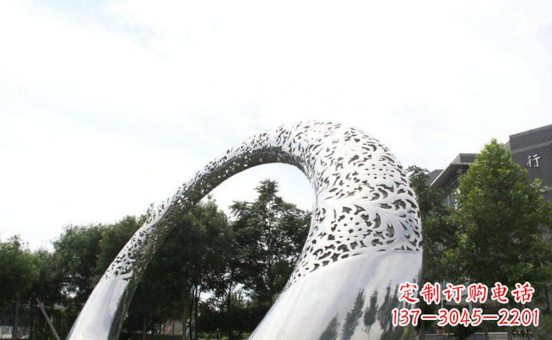 达州优雅定制不锈钢圆形拱门雕塑