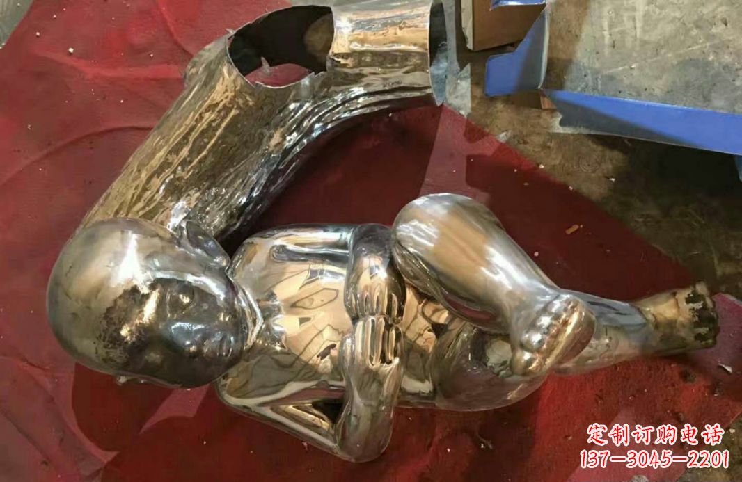 达州风格时尚可爱的不锈钢儿童雕塑