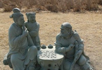 达州八仙下棋铜雕塑