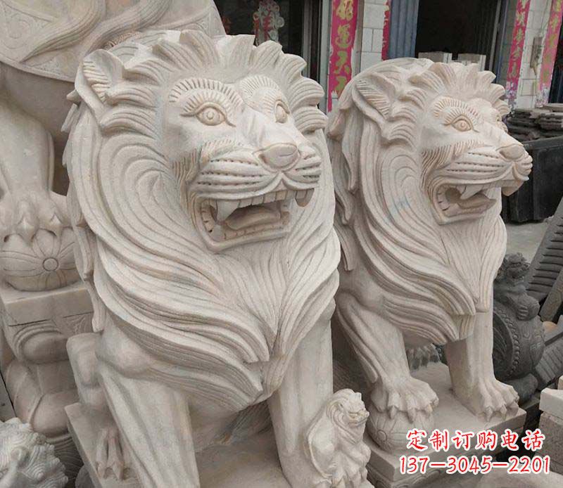 达州西洋狮石雕动物雕塑