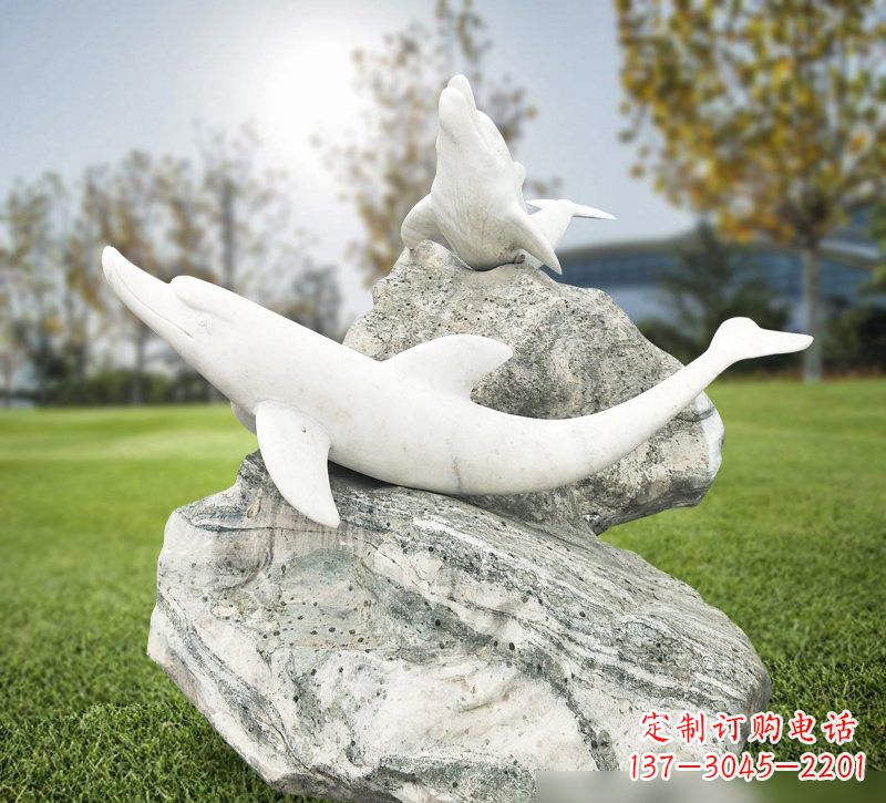 达州中领雕塑设计之海豚石雕