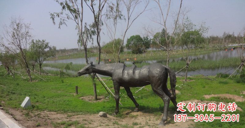 达州公园抽象马景观铜雕