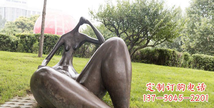 达州公园抽象女人景观铜雕