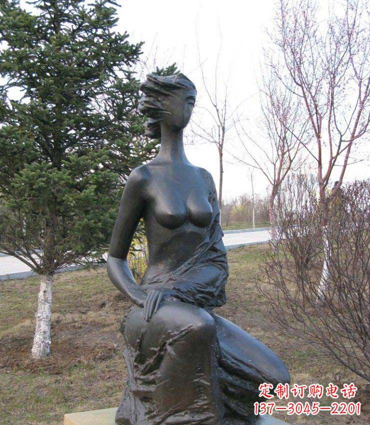 达州公园抽象女人人物铜雕1