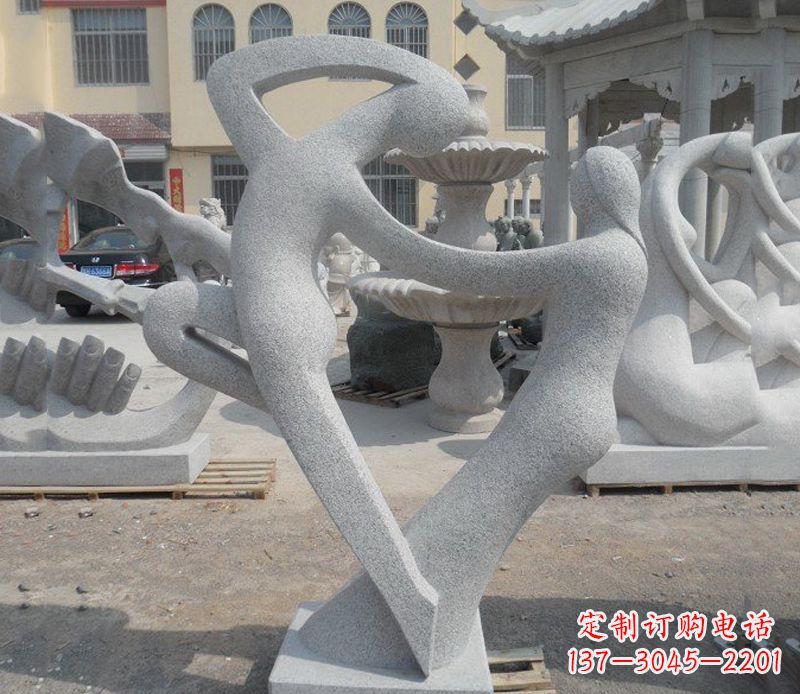 达州公园抽象情侣小品雕塑