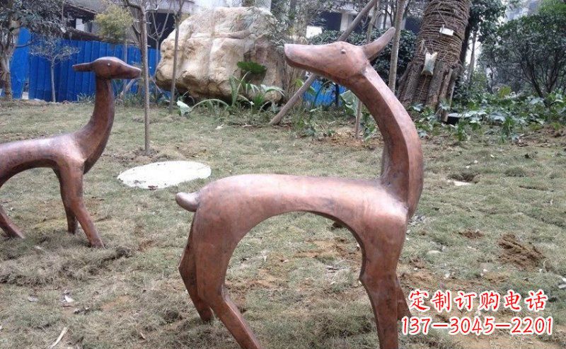 达州室外铜鹿雕塑