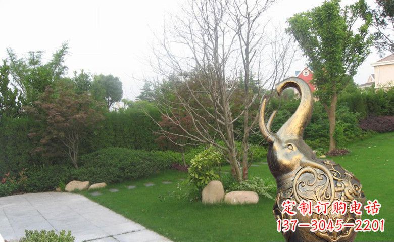 达州公园抽象小象动物铜雕
