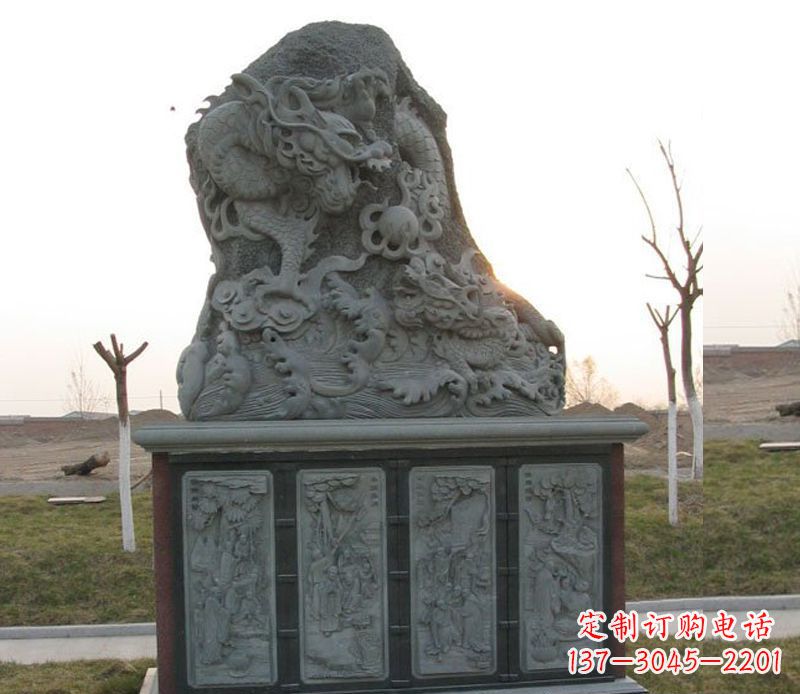 达州公园大理石龙雕塑