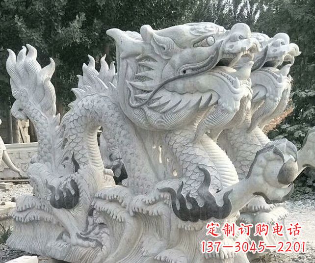 达州公园大理石生肖龙景观石雕