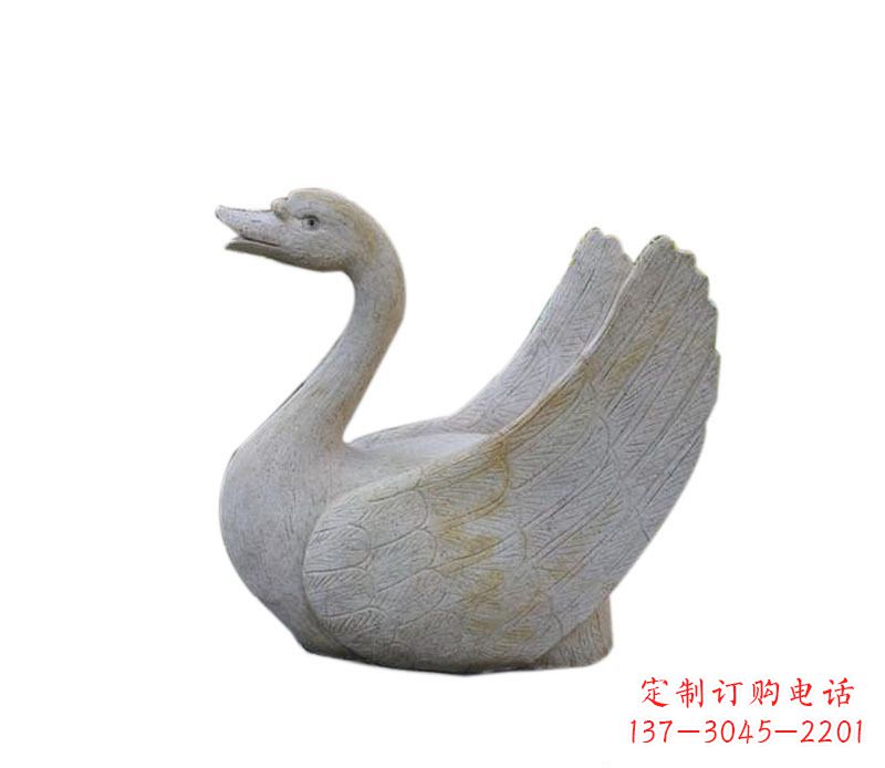 达州公园大理石天鹅喷泉景观石雕