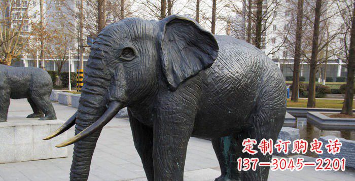 达州公园大象动物雕塑