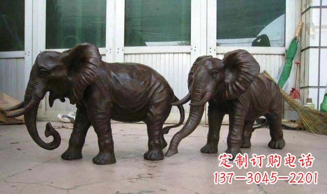 达州公园大象招财动物铜雕