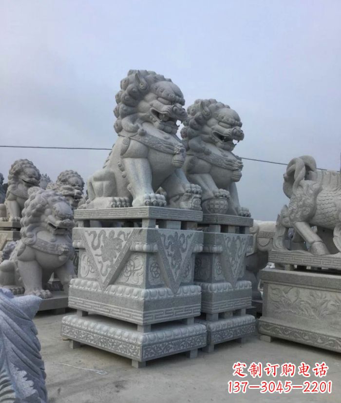 达州大理石狮子石雕