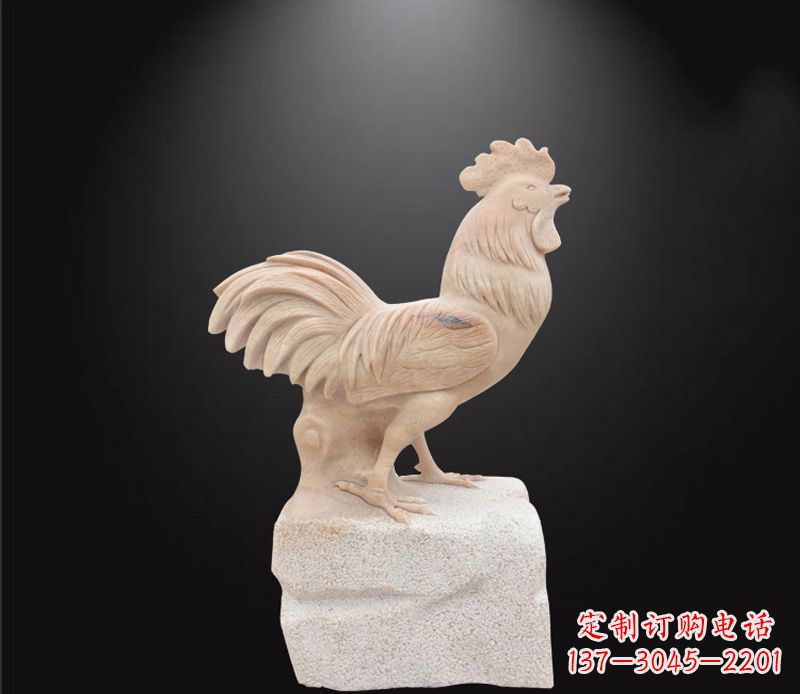 达州公园动物公鸡石雕