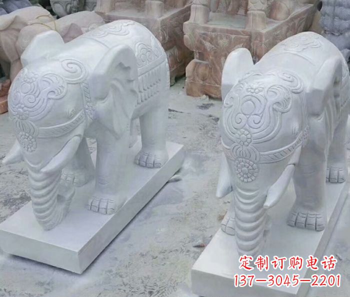 达州高雅雕塑招财石雕大象