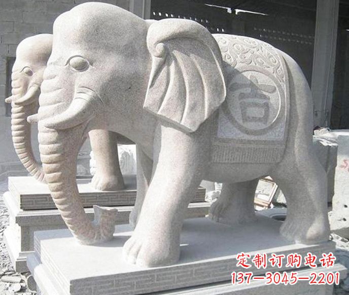 达州公园动物吉祥大象石雕 (2)