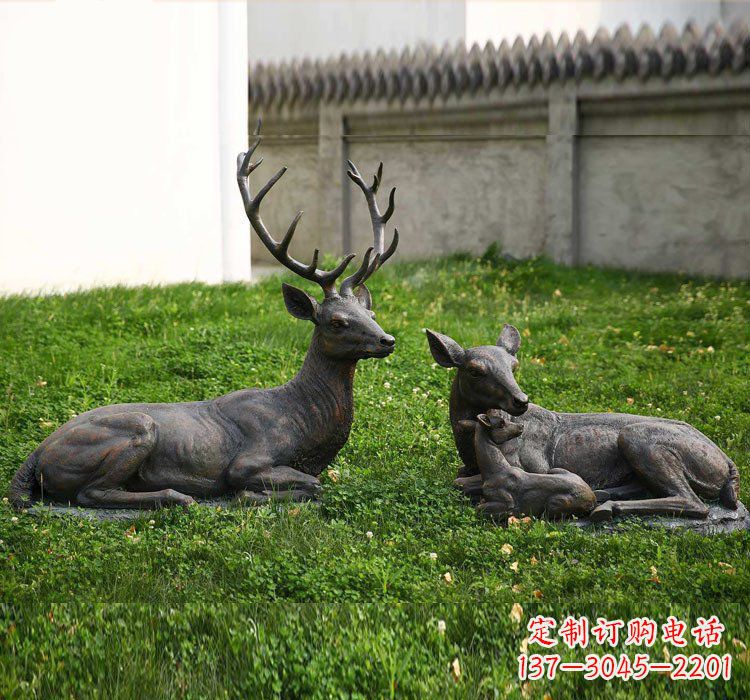 达州精美梅花鹿铜雕