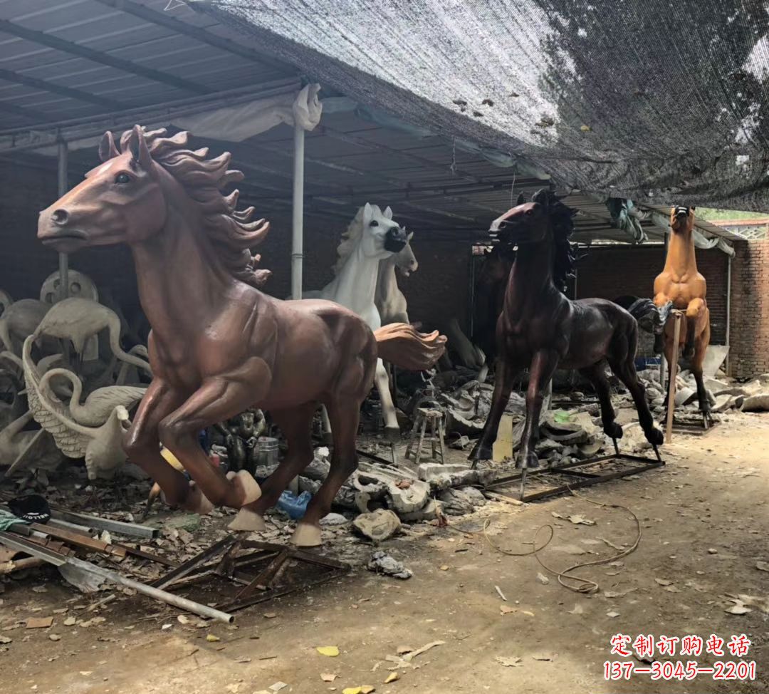 达州公园动物铜马雕塑