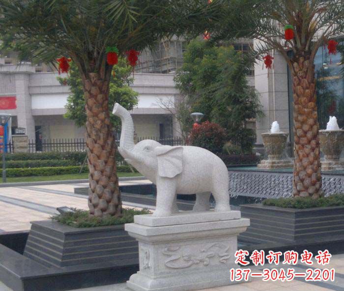 达州公园动物小象石雕