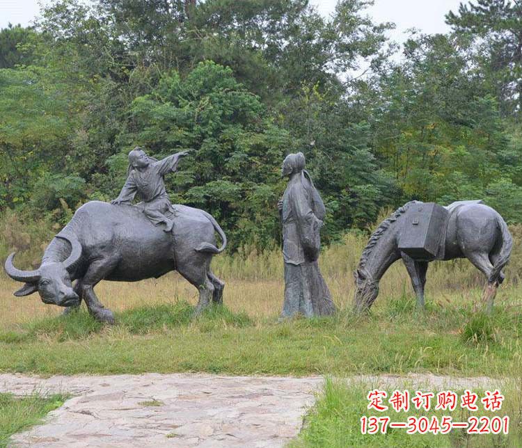 达州杜牧小品铜雕精致雕刻,传递出朴实之美