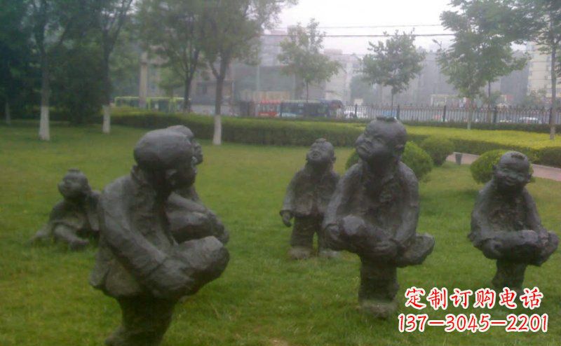 达州中领雕塑为您打造精美的儿童斗鸡雕塑