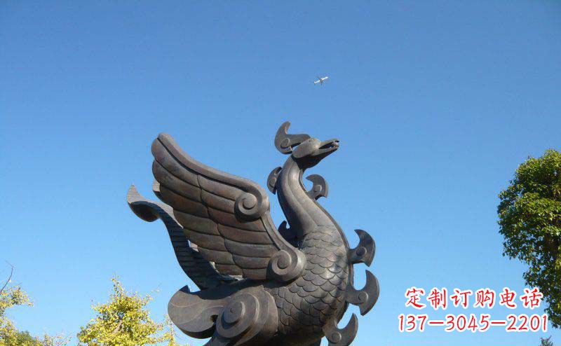 达州公园凤凰景观铜雕