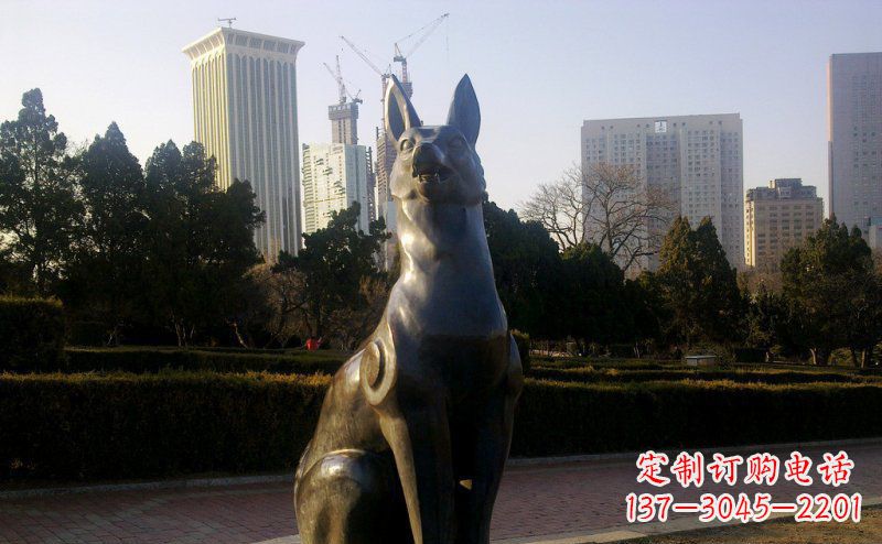 达州公园狗动物铜雕