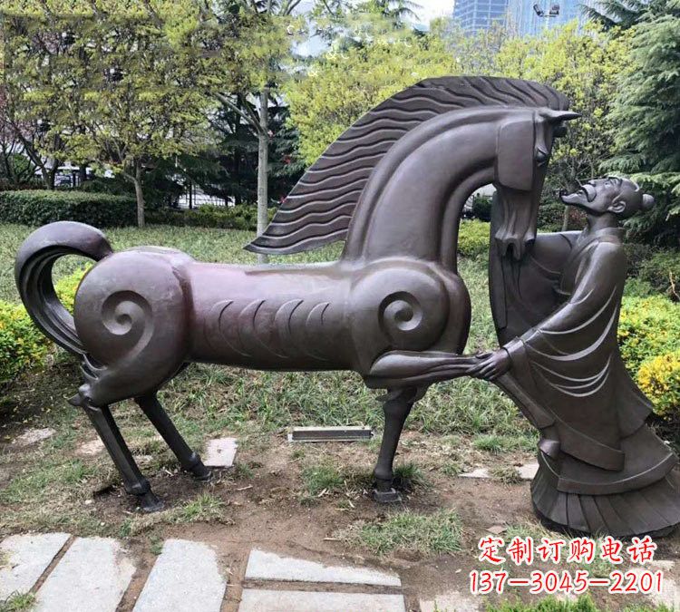 达州公园古代名人伯乐相马铜雕