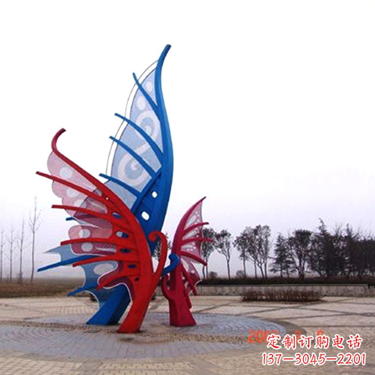 达州精美蝴蝶不锈钢景观雕塑
